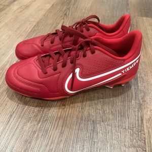 Nike Red Tiempo Soccer Shoes